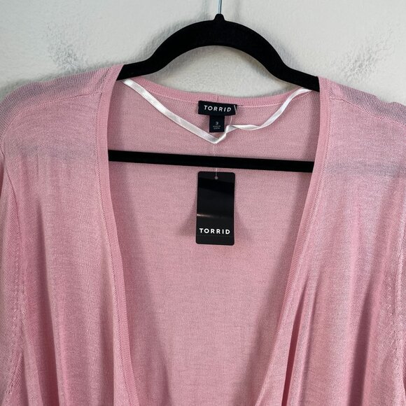 NEW Torrid Womens Plus 3X Tissue Weight Pullover Surplice Sweater Bleached Mauve - Picture 8 of 9